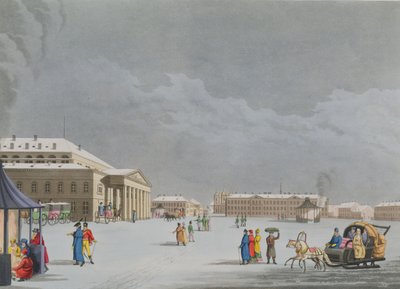 Vue de la place et du Grand Théâtre à Saint-Pétersbourg, illustration pour Mars de 